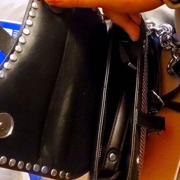 Nwot Women Studded Saddle Shoulder Bag Shining Rhinestone Clutch Purse mini - Picture 5 of 5